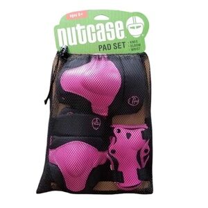 Nutcase girls Pink and Black knee pad set age 8+
